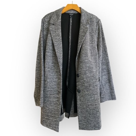 NEW TORRID STUDIO Double Knit Boyfriend Blazer Grey Plaid Size 2X TORRID 2 NWOT - Picture 3 of 17